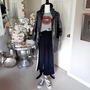 EUC Vero Moda grey metallic hooded cotton jacket coat